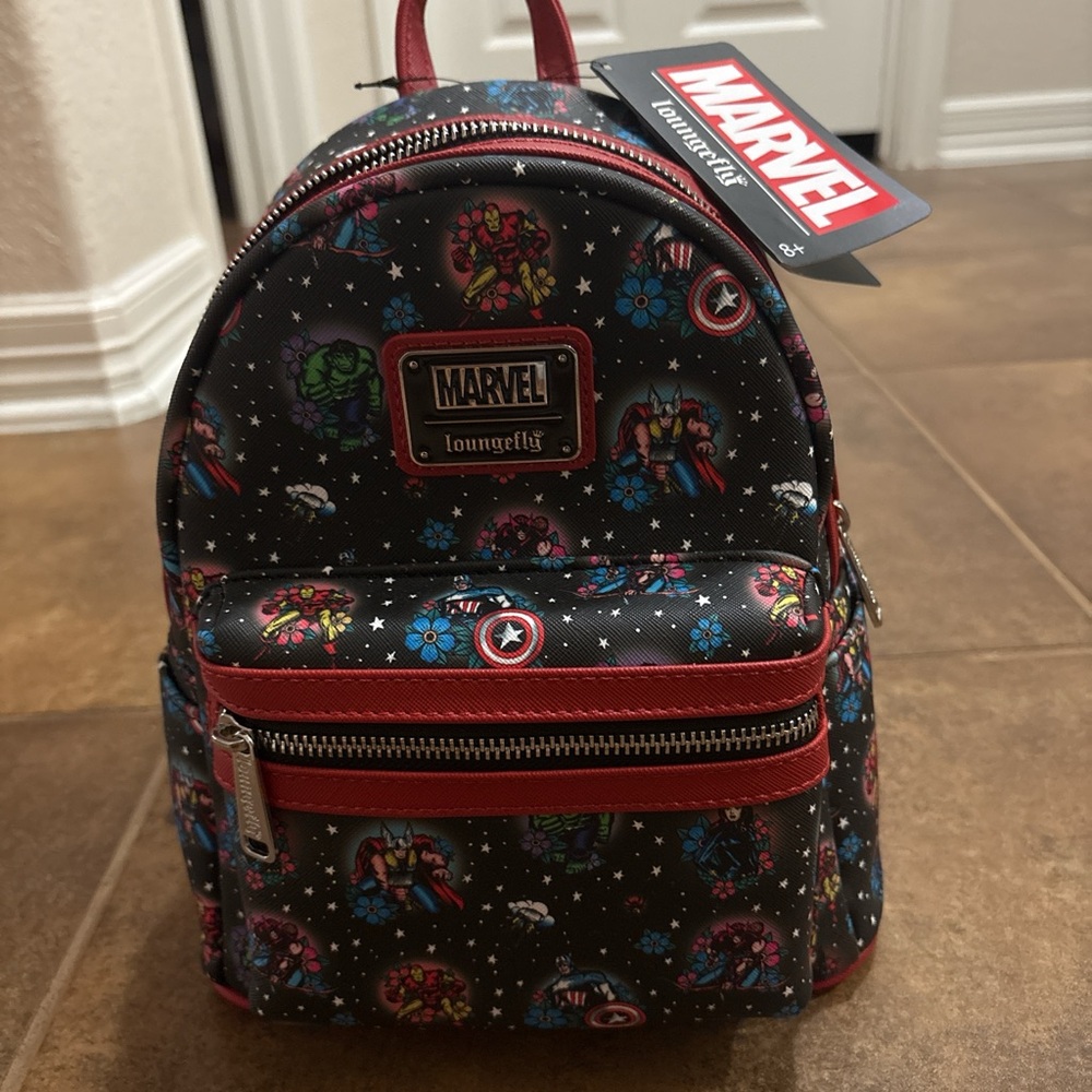 Marvel Loungefly Black and Red Superhero Backpack